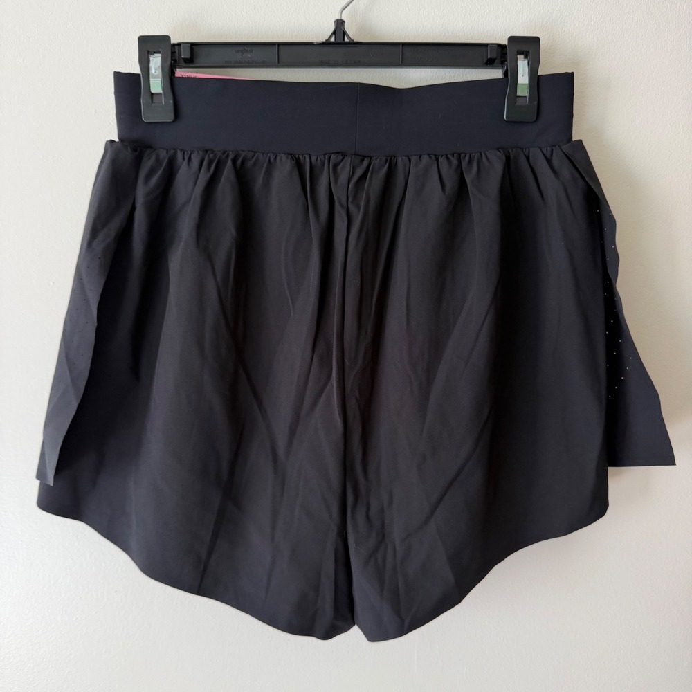Spalding Womens Active Shorts Black Laser Cut Perforated Athletic Size Small